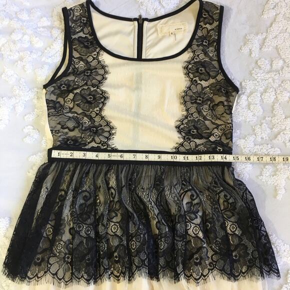 A'Reve Romantic Blush Pink and Black Lace Fit & Flare Dress Fully Lined Back Zip - Picture 10 of 16